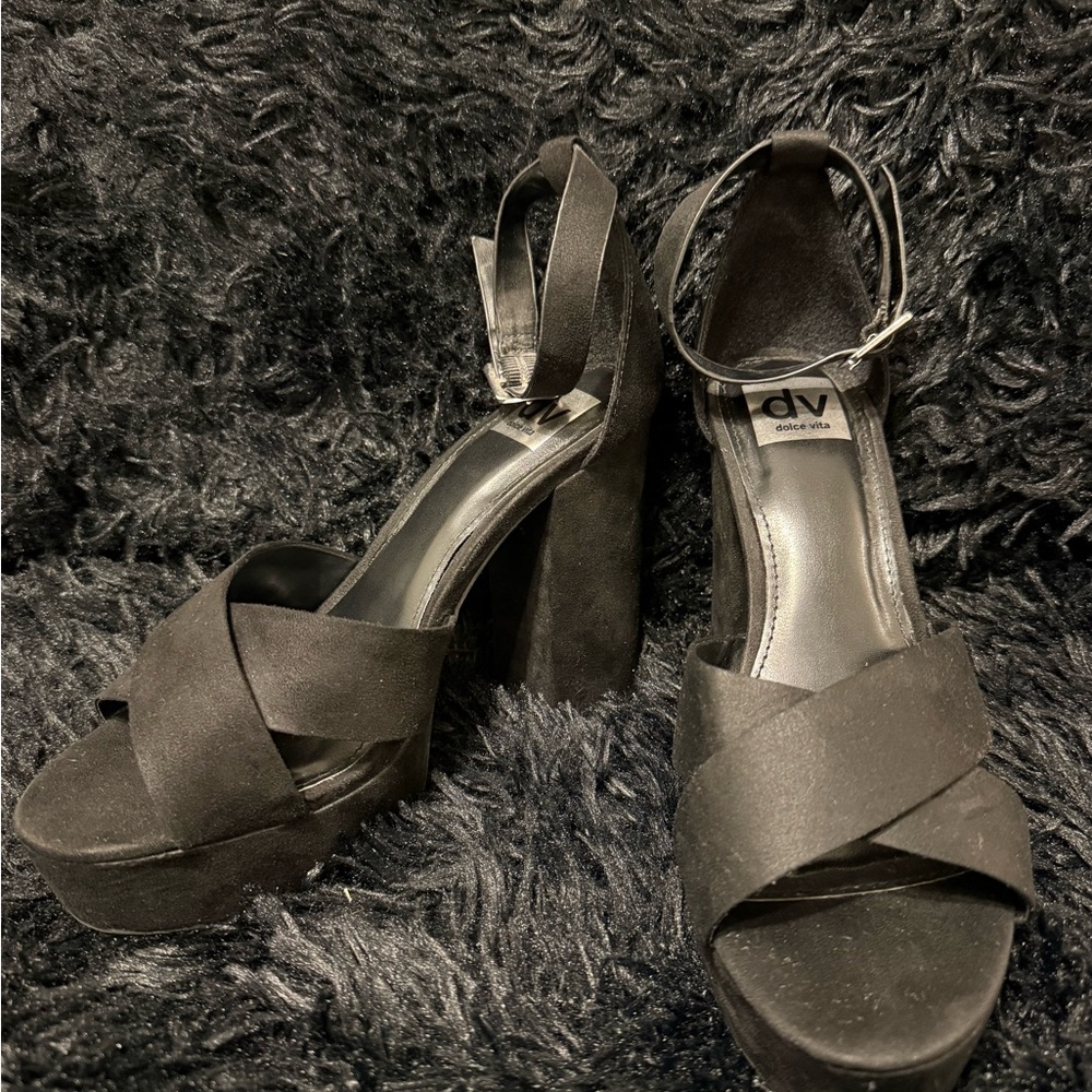 DV by Dolce Vita Women's Elegant Black Platform Sandals
